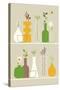 Vases-Dicky Bird-Stretched Canvas