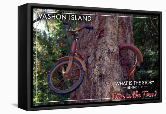 Vashon Island, WA - Bike in the Tree-Lantern Press-Framed Stretched Canvas