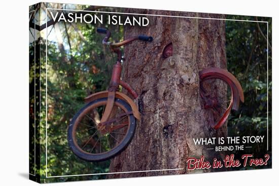 Vashon Island, WA - Bike in the Tree-Lantern Press-Stretched Canvas