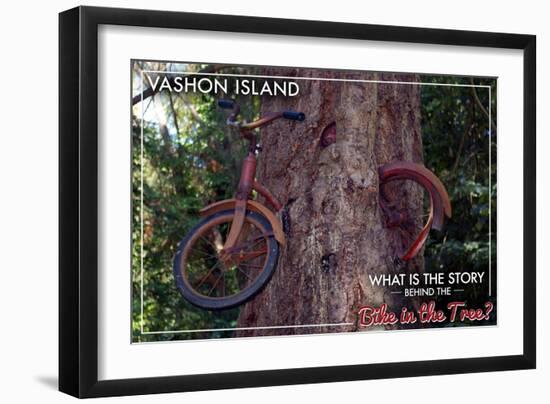 Vashon Island, WA - Bike in the Tree-Lantern Press-Framed Art Print