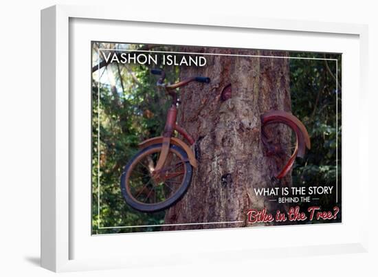 Vashon Island, WA - Bike in the Tree-Lantern Press-Framed Art Print