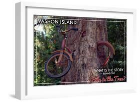 Vashon Island, WA - Bike in the Tree-Lantern Press-Framed Art Print