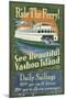Vashon Island, Washington - Ferry Ride-Lantern Press-Mounted Art Print