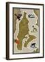 Vashon Island, Washington - Map-Lantern Press-Framed Art Print