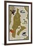 Vashon Island, Washington - Map-Lantern Press-Framed Art Print