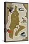 Vashon Island, Washington - Map-Lantern Press-Stretched Canvas