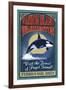 Vashon Island, Washington - Orca Whale Vintage Sign-Lantern Press-Framed Art Print