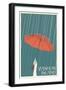Vashon Island, Washington - Umbrella - Letterpress-Lantern Press-Framed Art Print