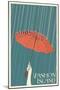 Vashon Island, Washington - Umbrella - Letterpress-Lantern Press-Mounted Art Print