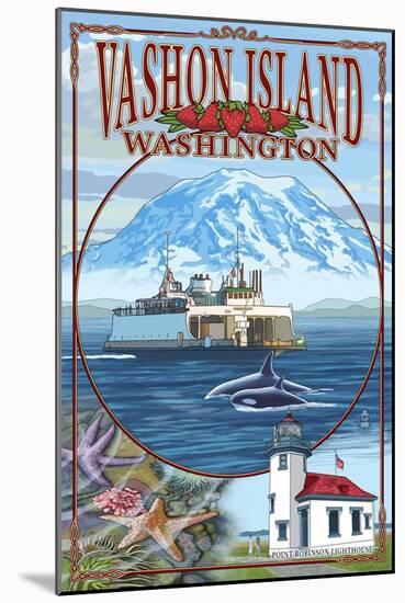 Vashon Island, Washington Views-Lantern Press-Mounted Art Print