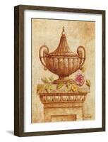 Vasijas Sepia Con Flores II-Javier Fuentes-Framed Art Print