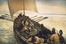 Stenka Razin Sailing in the Caspian Sea-Vasilii Ivanovich Surikov-Framed Art Print