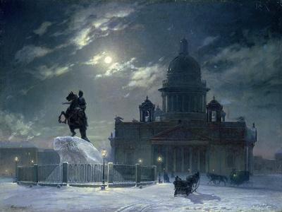 View of the Monument to Peter the Great in Senate Square, St. Petersburg, 1870