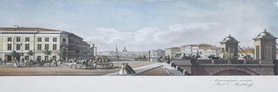 The Anichkov Bridge (From the Panorama of the Nevsky Prospek)-Vasily Semyonovich Sadovnikov-Framed Giclee Print