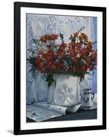 Vaso Bianco con Daliette Amaranto-Danka Weitzen-Framed Giclee Print