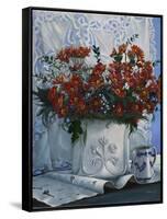 Vaso Bianco con Daliette Amaranto-Danka Weitzen-Framed Stretched Canvas