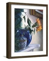 Vaso Blu e Fiore Arancione-Danka Weitzen-Framed Giclee Print