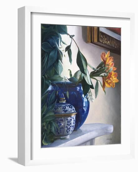 Vaso Blu e Fiore Arancione-Danka Weitzen-Framed Giclee Print