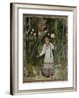 Vassilissa in the Forest, Illustration from the Russian Folk Tale, "The Very Beautiful Vassilissa"-Ivan Bilibin-Framed Giclee Print