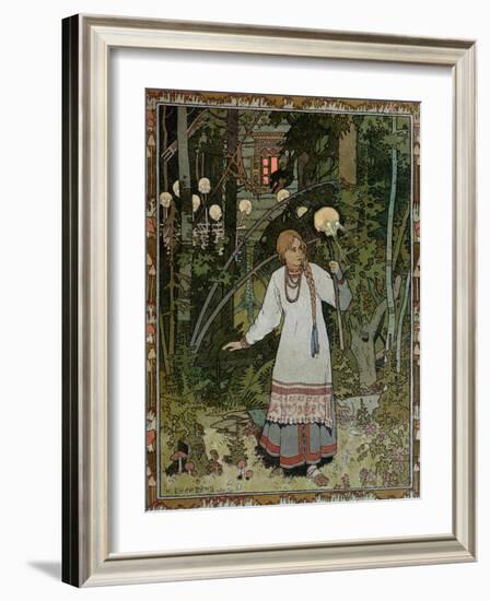 Vassilissa in the Forest, Illustration from the Russian Folk Tale, "The Very Beautiful Vassilissa"-Ivan Bilibin-Framed Giclee Print