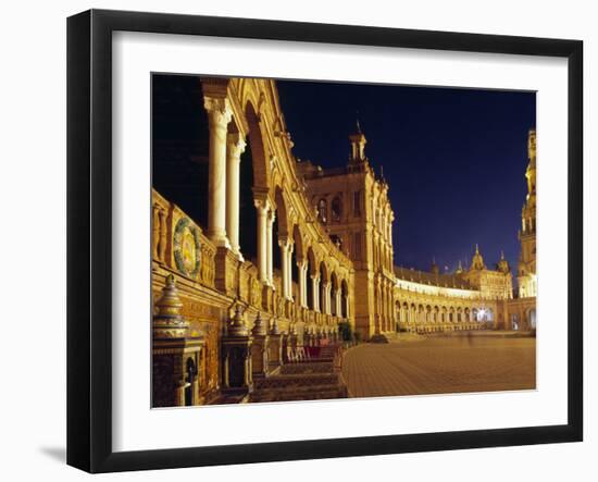 Vast Semi-Circular Plaza De España in Seville-Andrew Watson-Framed Photographic Print