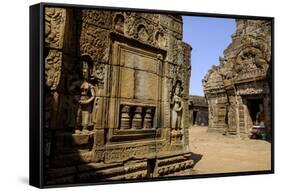 Vat Nokor, Angkorian Sanctuary Dated 11th Century, Kompong Cham (Kampong Cham), Cambodia, Indochina-Nathalie Cuvelier-Framed Stretched Canvas