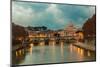 Vatican and River Tiber in Rome - Italy at Night .-bloodua-Mounted Photographic Print