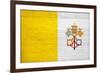 Vatican City Flag Design with Wood Patterning - Flags of the World Series-Philippe Hugonnard-Framed Art Print