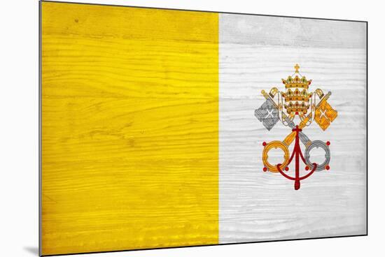 Vatican City Flag Design with Wood Patterning - Flags of the World Series-Philippe Hugonnard-Mounted Art Print