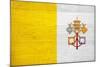 Vatican City Flag Design with Wood Patterning - Flags of the World Series-Philippe Hugonnard-Mounted Art Print