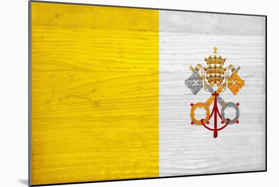 Vatican City Flag Design with Wood Patterning - Flags of the World Series-Philippe Hugonnard-Mounted Art Print