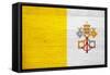 Vatican City Flag Design with Wood Patterning - Flags of the World Series-Philippe Hugonnard-Framed Stretched Canvas