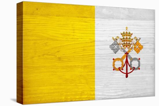 Vatican City Flag Design with Wood Patterning - Flags of the World Series-Philippe Hugonnard-Stretched Canvas