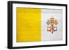 Vatican City Flag Design with Wood Patterning - Flags of the World Series-Philippe Hugonnard-Framed Premium Giclee Print