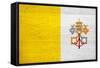 Vatican City Flag Design with Wood Patterning - Flags of the World Series-Philippe Hugonnard-Framed Stretched Canvas