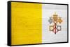 Vatican City Flag Design with Wood Patterning - Flags of the World Series-Philippe Hugonnard-Framed Stretched Canvas