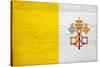 Vatican City Flag Design with Wood Patterning - Flags of the World Series-Philippe Hugonnard-Stretched Canvas