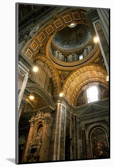 Vatican City, Rome, Italy, Ceiling Inside Saint Peter's Basilica-David Noyes-Mounted Photographic Print