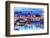 Vatican dome and Tiber River, Ponte Vittorio Emanuele III, Rome, Italy. Bridge built in 1886 near V-William Perry-Framed Photographic Print