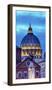 Vatican Dome Buildings Night, Rome, Italy.-William Perry-Framed Photographic Print