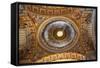 Vatican Inside Ornate Gold Ceiling Dome Shaft of Light, Paintings, Rome, Italy-William Perry-Framed Stretched Canvas