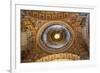 Vatican Inside Ornate Gold Ceiling Dome Shaft of Light, Paintings, Rome, Italy-William Perry-Framed Photographic Print