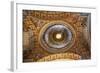Vatican Inside Ornate Gold Ceiling Dome Shaft of Light, Paintings, Rome, Italy-William Perry-Framed Photographic Print