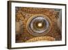 Vatican Inside Ornate Gold Ceiling Dome Shaft of Light, Paintings, Rome, Italy-William Perry-Framed Photographic Print