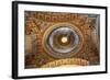 Vatican Inside Ornate Gold Ceiling Dome Shaft of Light, Paintings, Rome, Italy-William Perry-Framed Photographic Print