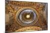 Vatican Inside Ornate Gold Ceiling Dome Shaft of Light, Paintings, Rome, Italy-William Perry-Mounted Photographic Print