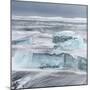 Vatnajokull NP, Iceland. Icebergs on beach near Jokulsarlon lagoon and Breithamerkurjokull glacier.-Martin Zwick-Mounted Photographic Print