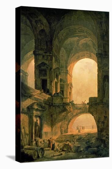 Vaulted Arches Ruin-Hubert Robert-Stretched Canvas