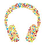 Headphones Consist of Dots-Vaver Anton-Mounted Art Print