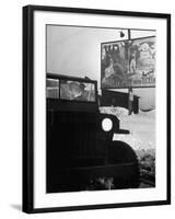 VD Poster in Front of BMW Automobile Plant-Walter Sanders-Framed Photographic Print